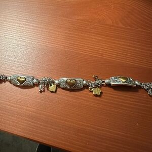 Brighton Charming Silver Bracelet with Gold Heart Accents